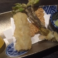 花筐 - 山菜とアブラメの天ぷら