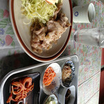 奥崎食堂 - 生姜焼き定食600円