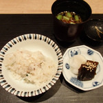 すず木 - 鯛飯、香の物、椀(2016/5)
