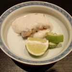 すず木 - 太刀魚の幽庵焼き、鯛の白子ソースかけ(2016/5)