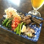 合歓 - 《生ビール・小》を頼んだら出てきたお通し
            この量で無料！
            2016/5/21