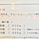 Menkoidokoro Isoji - 麺の量等