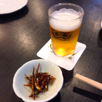 鰻 若松 - 晩酌セットのビールえびす中瓶