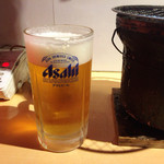 いくどん - 生ビール大680円(2016.05)