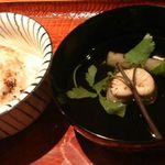 島宿　真里 - 鰆の焼白子すまし汁とおこげご飯