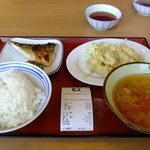 きつき三川食堂 - 鯖塩焼き＋とり天