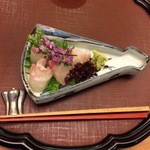 くずし懐石 縁 - しまあじと鯛のお造り