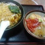 蘭宴 - たぬきうどん　ヅケ丼セット￥８００