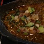 旧ヤム邸 - ミョウガと山芋のカチュンバルがけ Spicyマトンポークキーマ