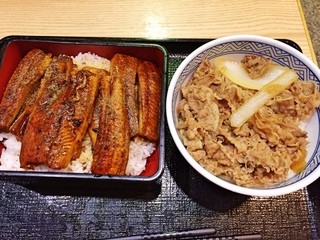 Yoshinoya - 鰻重三枚盛(¥1,650円)&牛丼並(¥380円)