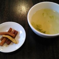 白碗竹快樓 赤坂店 - ランチ：スープ、漬物