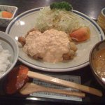 魚山亭 - ちきん南蛮と冷汁のセット