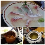 レストラン 風月 - ◆鯛の切り身もキレイ・・・
「ゴマダレ」と「出汁」が付いています。