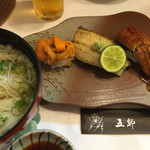 北新地五郎寿し - 贅沢ランチ 握り②とニュー麺
