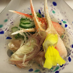 北新地五郎寿し - 贅沢ランチ かに爪と貝ひもの酢の物