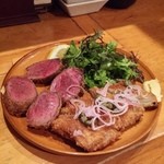 ビストロ シン 2 - 【2016年5月】牛肉カツ＆トリッパカツ2種盛り：850円