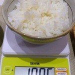 Akitatanitashokudou - ご飯の重さを測る