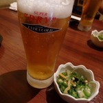 ビールとお通し