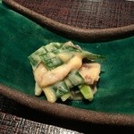 くろぎ - オオミゾ貝と九条ネギのぬた和え2016.5