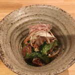 모리 Q - スモークサーモン・胡瓜とミョウガの土佐酢和え