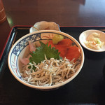 日本酒と朝獲れ鮮魚 源の蔵 - 海鮮三色丼。