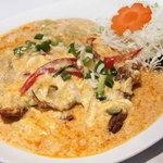 ソフトシェルクラブのふんわり玉子カレー炒め