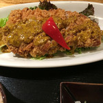 京橋 かなえ - サクサク鶏かつマスタードソース御膳。サクサクです。