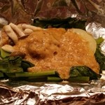 酒肴菜飯 志乃 愛敬店 - 春野菜と帆立の味噌チーズ焼き