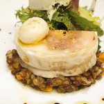 シャンペトル - ランチコース 2700円 の丹波黒鶏のガランティーヌ レンズ豆のサラダ仕立て