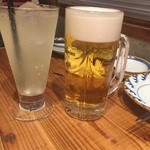 Yompa Chigyojou - 生ビールと日向夏ソーダ。