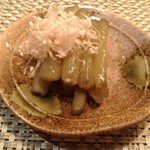 キッチン ウィル - 蕗の柚子胡椒風味　いや～　蕗と柚子胡椒のマリアージュが素晴らしい～　飲み過ぎてしまいました～