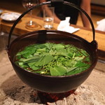 柳家 - 山菜と猪の鍋