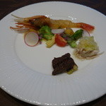 スーツァンレストラン 陳 - 2016.05 酔っ払いえび、バーニャカウダー、蒸し鶏など