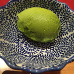 にくの匠 三芳 - 抹茶のシャーベット白州あわせ。