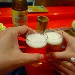 串の宝山 - カウンターで乾杯！