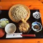 手打ちそば・梁 - ランチセット（もりそば+ミニ天丼）