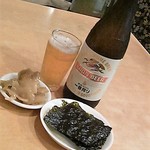 中華菜舘 清心 - 2016年5月 ビール＆搾菜＆韓国のり