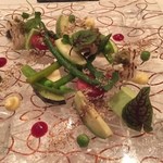 徳島県産 鱧　アイコトマト　うすい豆　サラダ
          