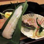 白 - 3】八寸:若もろこし 初鰹のコンフィ 粽は金目鯛(2016.5月)