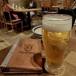熟成和牛ステーキグリルド エイジング・ビーフ TOKYO - 生ビール（クーポン使用）