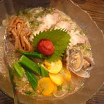 RAMEN CiQUE - 期間限定　浅利の冷製スープと南高梅の塩冷し麺850円