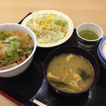 松屋 - おろしポン酢＋野菜