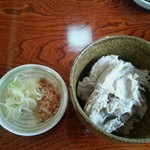 そば処 水無湧水庵 - そばかきと薬味