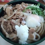 セルフうどん ふじい - 豚肉ぶっかけ中 温玉入り