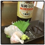 桐壺 - バルウォーク2016春① 鯛の刺身 ご飯 味噌汁。ドリンクは瓶ビール2人で1本。 #barwalk