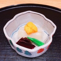 高松 - ①木耳・蒸し雲丹・オクラ・しろずいき