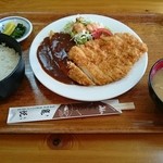 亀悦 - 日替わりランチ（オムレツとチキンカツ）650円（税込）