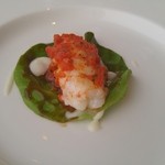 Restaurante Santceloni - 赤座海老のグリル リーフレタス包み レッドペッパーのトマト風味
            
            