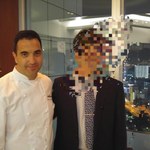 Restaurante Santceloni - 実はＦＣバルセロナが好きなオスカル・ベラスコシェフと記念撮影