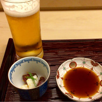 酔虎寿し - 漬けとイカにカラスミをまぶした小鉢